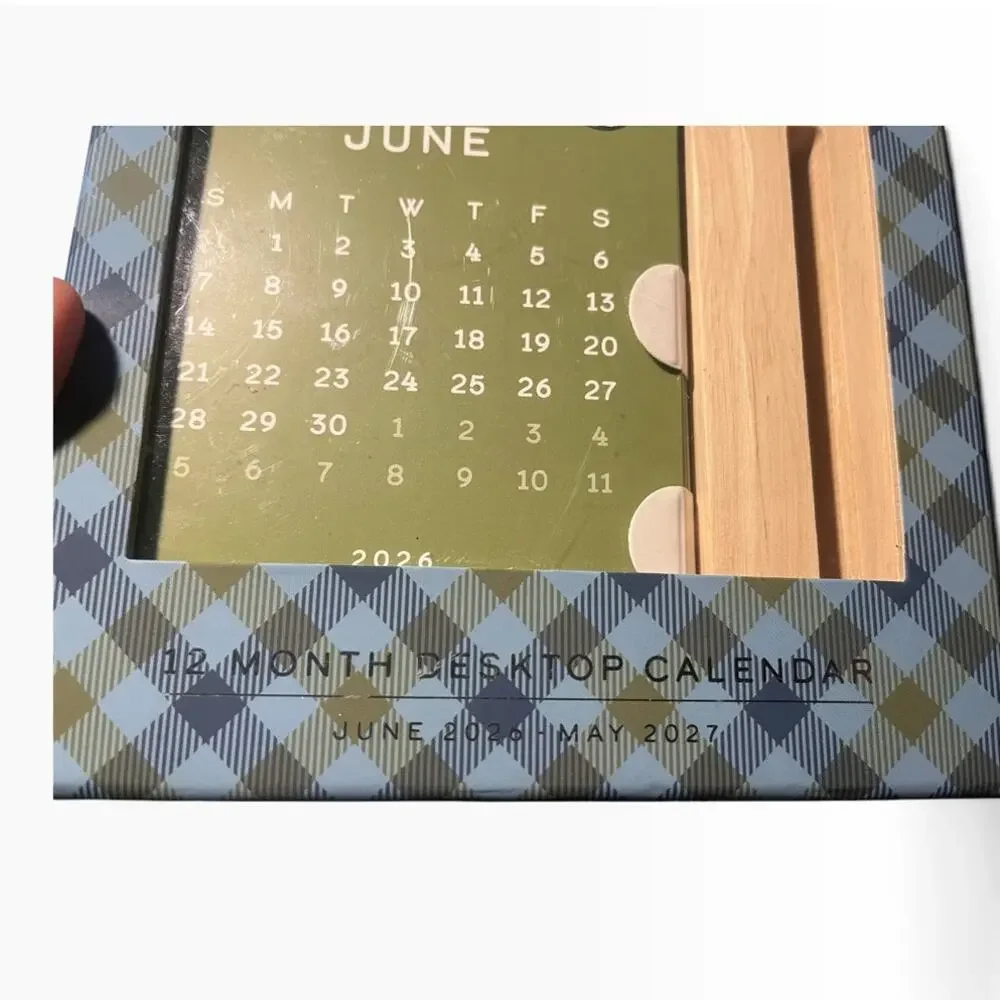 12 Month Golf Desktop Calendar with Wood Stand June 2026 to May 2027 NIB